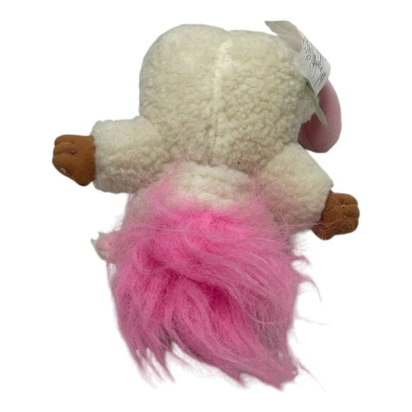 Vintage Russ Troll Doll Lot 2 Toy 7 inch Pink Clown and White Lamb 1990s - Picture 4 of 13